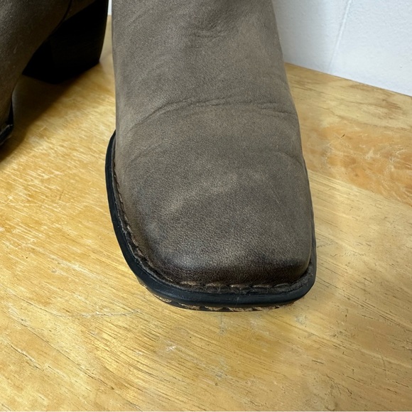 Born Rascal Boot Size 8.5/40 Brown Taupe Oiled Leather Block Heel Bootie - Picture 8 of 12